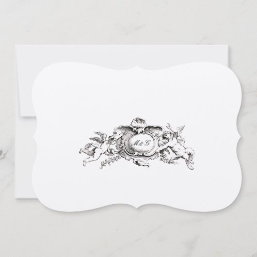 Kleur Franse barokke rococo bloemrand Kaart (Achterkant)