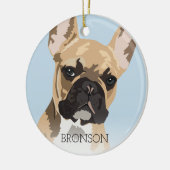 Kleur Franse Bulldog Kerstmis Keramisch Ornament (Links)