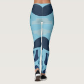 Kleur Fun Blauw Collage Patroon Leggings (Achterkant)