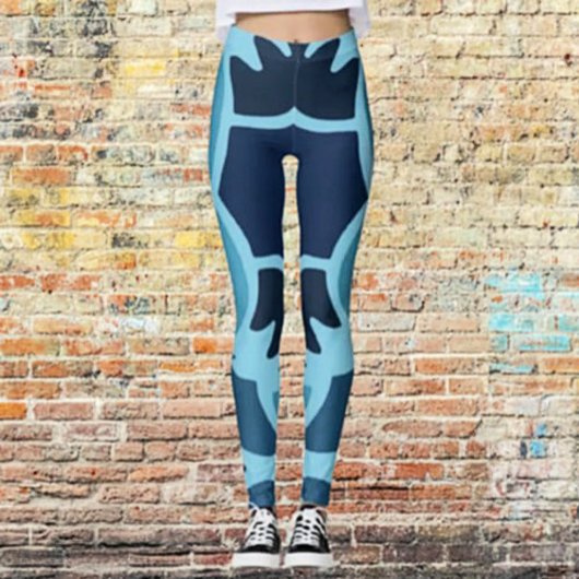 Kleur Fun Blauw Collage Patroon Leggings