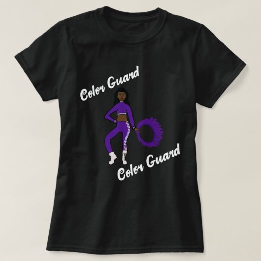 Kleur Garde T-shirt Paars Wit (Design voorkant)