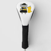 Kleur Garde Zwart Gele Kat Golfheadcover (Voorkant)