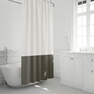Kleur-geblokkeerde douchegordijn natural&dark groe