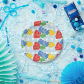 Kleur Gebouw Bricks Party Paper Borden Papieren Bordje (Feest)