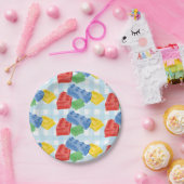 Kleur Gebouw Bricks Party Paper Borden Papieren Bordje (Feest)