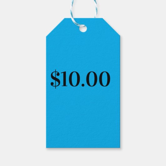 Kleur gecodeerd Blauw Prijs Label Cadeaulabel (Voorkant)