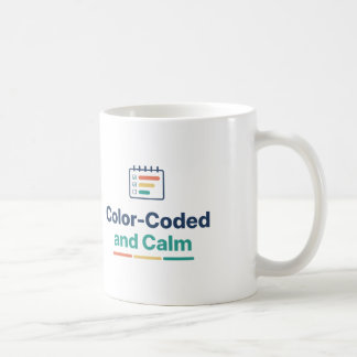 Kleur gecodeerd en kalme planner liefhebber georga koffiemok