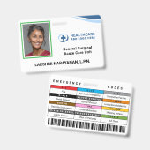 Kleur gecodeerd frame ziekenhuis personeel foto ID Badge (Voor- en achterkant)
