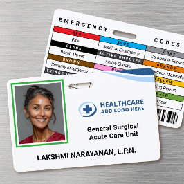 Kleur gecodeerd frame ziekenhuis personeel foto ID Badge