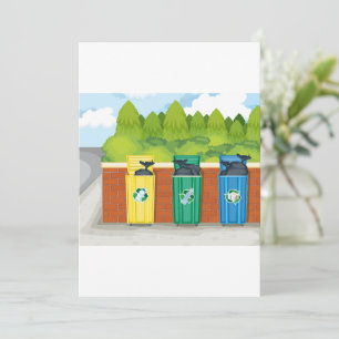 Kleur Gecodeerde Afval Scheidingsbakken voor Recyc Kaart