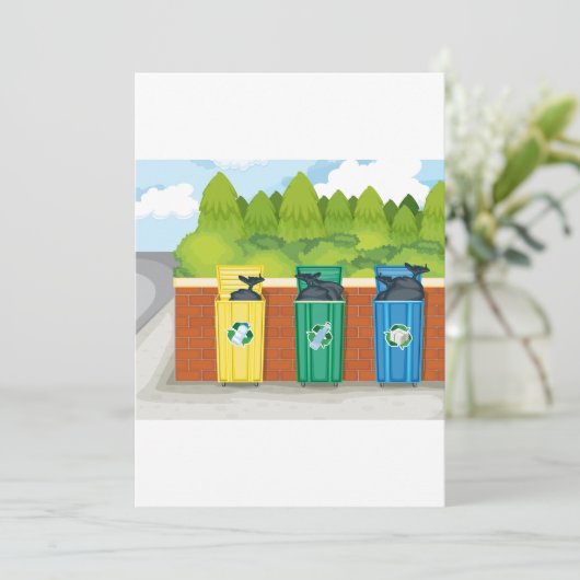 Kleur Gecodeerde Afval Scheidingsbakken voor Recyc Kaart (Staand voorkant)