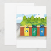 Kleur Gecodeerde Afval Scheidingsbakken voor Recyc Kaart (Voorkant / Achterkant)