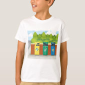 Kleur Gecodeerde Afvalscheiding Prullenbakken T-shirt (Voorkant)
