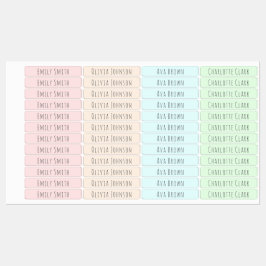 Kleur Gecodeerde Esthetische Kinder Waterdichte Na Labels