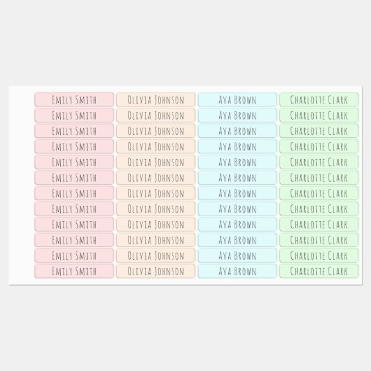 Kleur Gecodeerde Esthetische Kinder Waterdichte Na Labels (Vel)