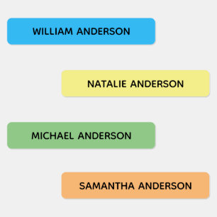 Kleur gecodeerde Kinder waterdichte naam Labels