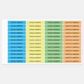 Kleur gecodeerde Kinder waterdichte naam Labels (Vel)