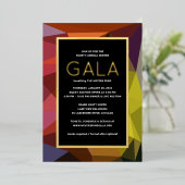 Kleur Geometrische moderne gala-uitnodiging Folie Uitnodiging (Staand Voorkant)