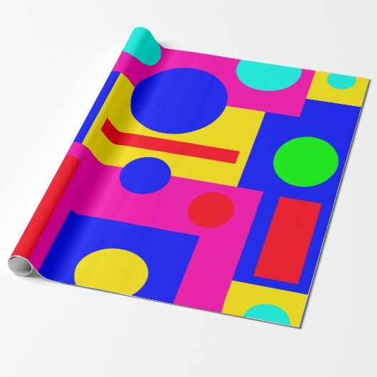 Kleur geometrische vormen cadeaupapier (Uitgerold)