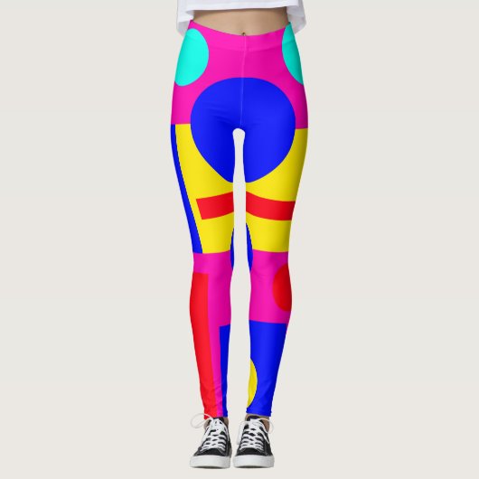 Kleur geometrische vormen leggings (Voorkant)