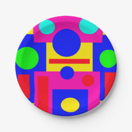 Kleur geometrische vormen papieren bordje