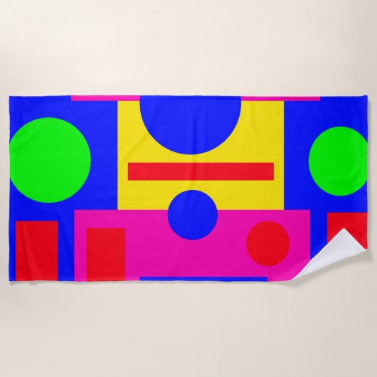 Kleur geometrische vormen strandlaken (Voorkant)