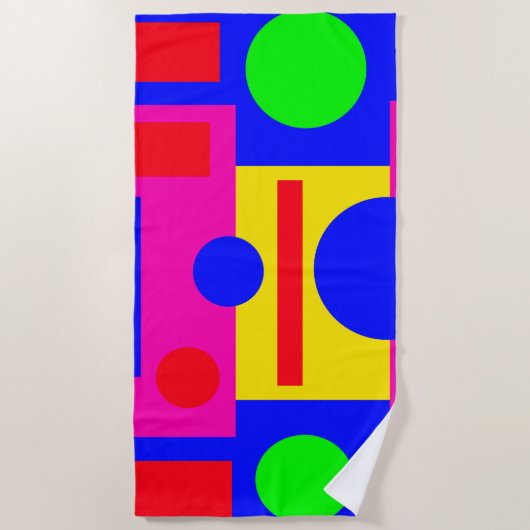 Kleur geometrische vormen strandlaken (Voorkant)