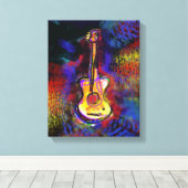 Kleur Gitaar Art schilderij Decor Canvas Afdruk (Insitu (Houten vloer))