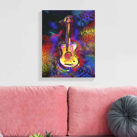 Kleur Gitaar Art schilderij Decor Canvas Afdruk (Insitu (Woonkamer))