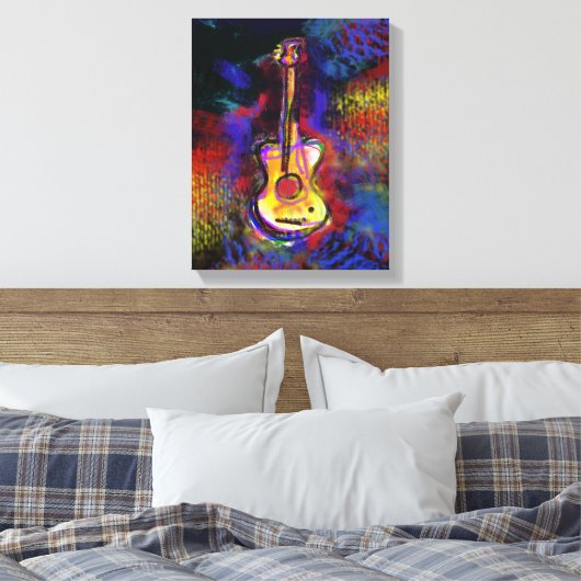 Kleur Gitaar Art schilderij Decor Canvas Afdruk (Insitu (Slaapkamer))
