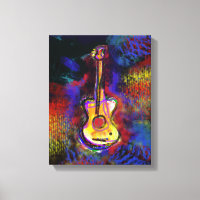 Kleur Gitaar Art schilderij Decor