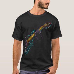 Kleur gitaar en gitarist. Voor muziekovers. T-shirt