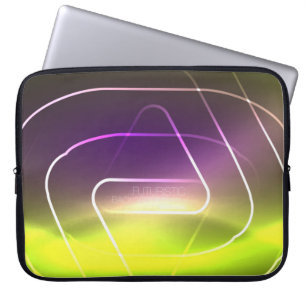 Kleur glanzende neonlichten achtergrond met abstra laptop sleeve