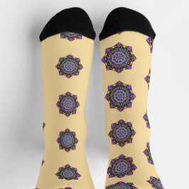 Kleur Glas in lood Mandala Crew Sokken