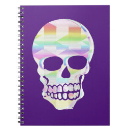 Kleur Glitch Skull Notitieboek