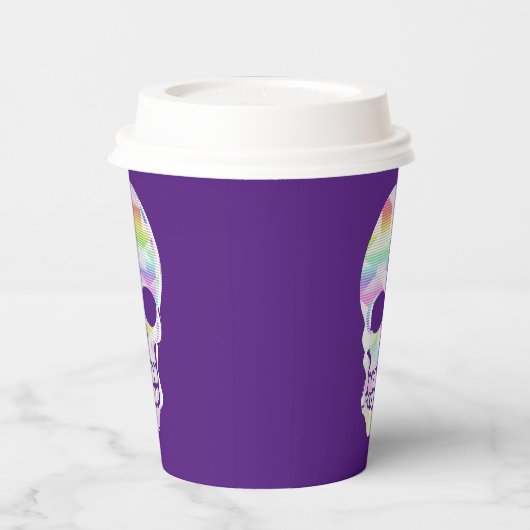 Kleur Glitch Skull Papieren Bekers (Links)