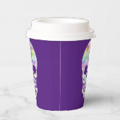 Kleur Glitch Skull Papieren Bekers (Rechts)