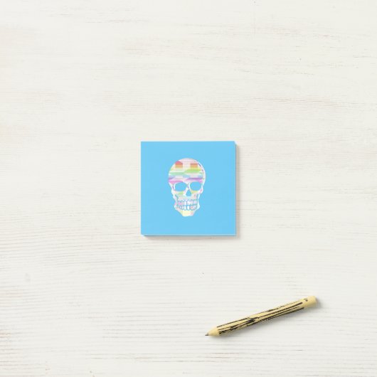 Kleur Glitch Skull Post-it notities Post-it® Notes (Op bureau)