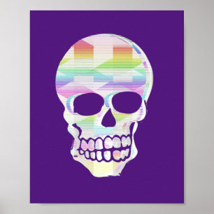 Kleur Glitch Skull Poster