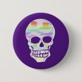 Kleur Glitch Skull Ronde Button 5,7 Cm (Voorkant)