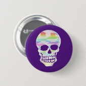 Kleur Glitch Skull Ronde Button 5,7 Cm (Voorkant /achterkant)