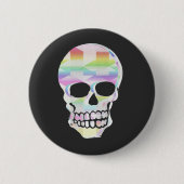 Kleur Glitch Skull Ronde Button 5,7 Cm (Voorkant)