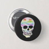 Kleur Glitch Skull Ronde Button 5,7 Cm (Voorkant /achterkant)