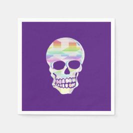 Kleur Glitch Skull Servet