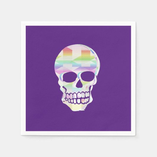 Kleur Glitch Skull Servet (Voorkant)