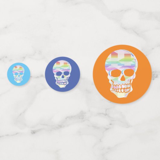 Kleur Glitch Skull Table Confetti (Voorkanten)