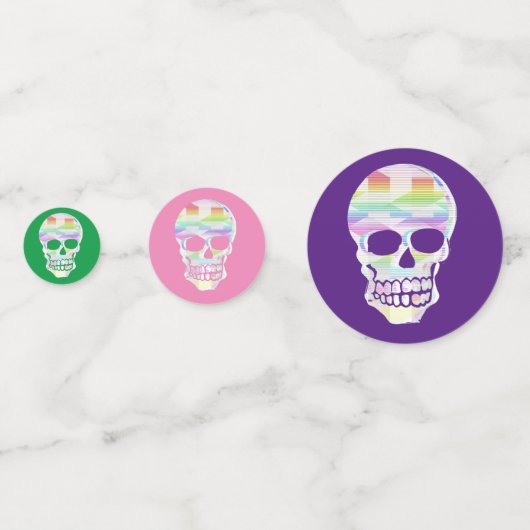 Kleur Glitch Skull Table Confetti (Achterkanten)