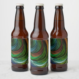 Kleur Glorie Modern Abstract Kunstpatroon Elegant Bier Etiket