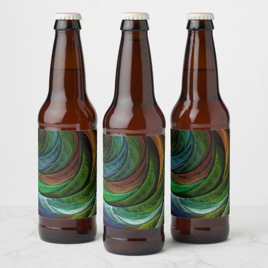 Kleur Glorie Modern Abstract Kunstpatroon Elegant Bier Etiket (Flessen)