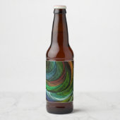 Kleur Glorie Modern Abstract Kunstpatroon Elegant Bier Etiket (Voorkant)